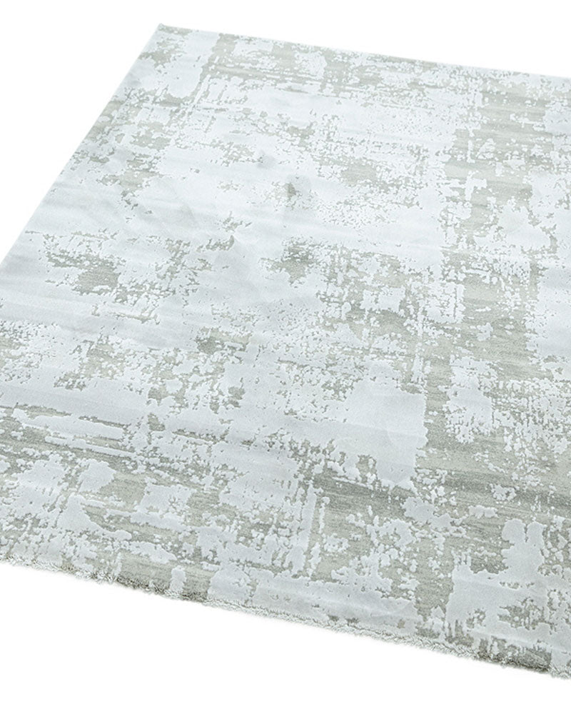 ASTRAL LUXURY VELVET ABSTRACT MARBLE AS13 SILVER RUG