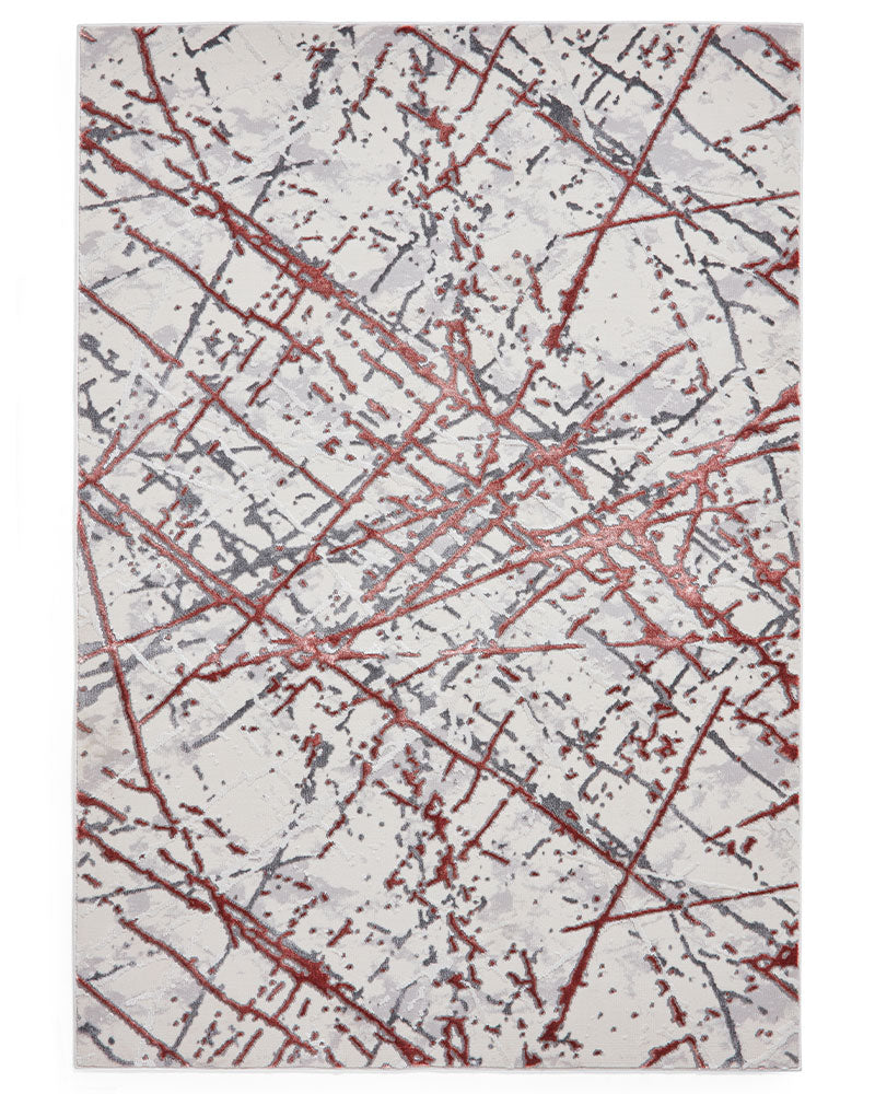 ARTEMIS B8403 PINK SILVER METALLIC ABSTRACT RUG