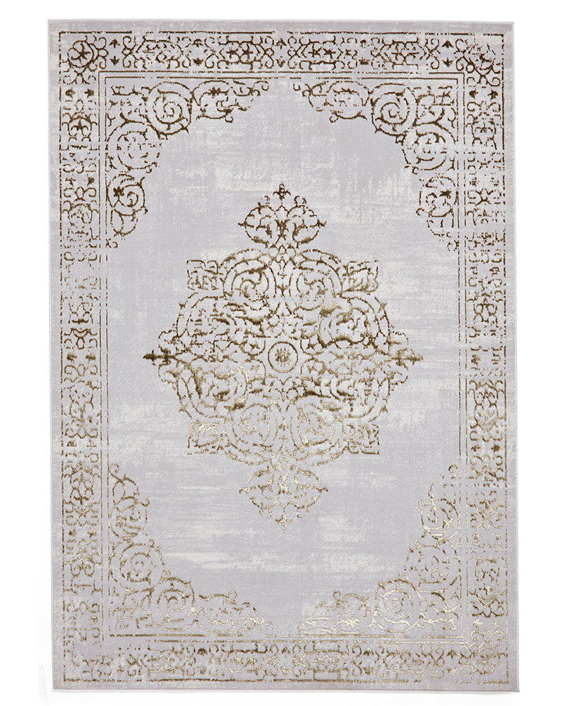 ARTEMIS B9076A GOLD SILVER METALLIC VINTAGE STYLE RUG