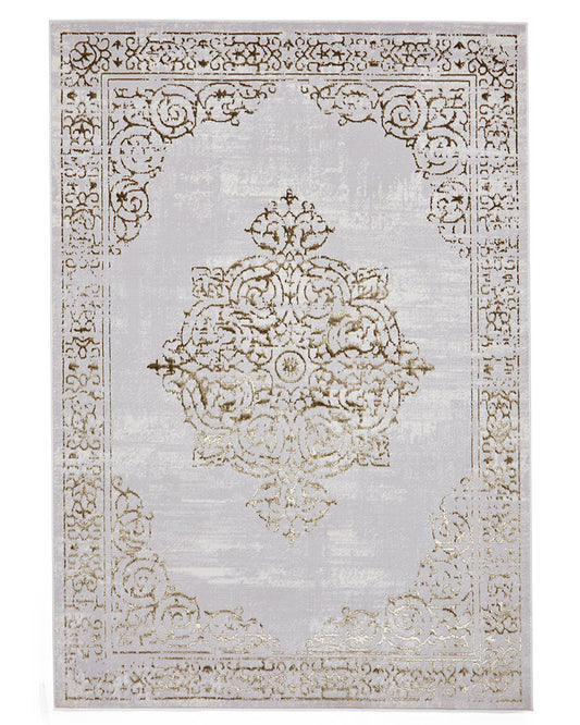 ARTEMIS B9076A GOLD SILVER METALLIC VINTAGE STYLE RUG