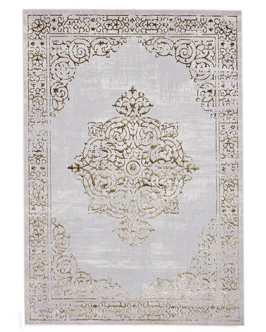 ARTEMIS B9076A GOLD SILVER VINTAGE STYLE RUG