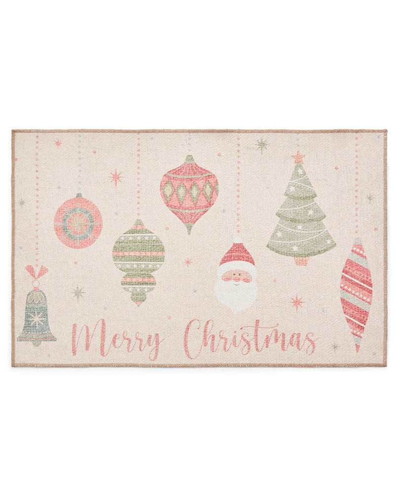 CHRISTMAS BAUBLES WASHABLE BAUBLES RUNNER & MAT SET