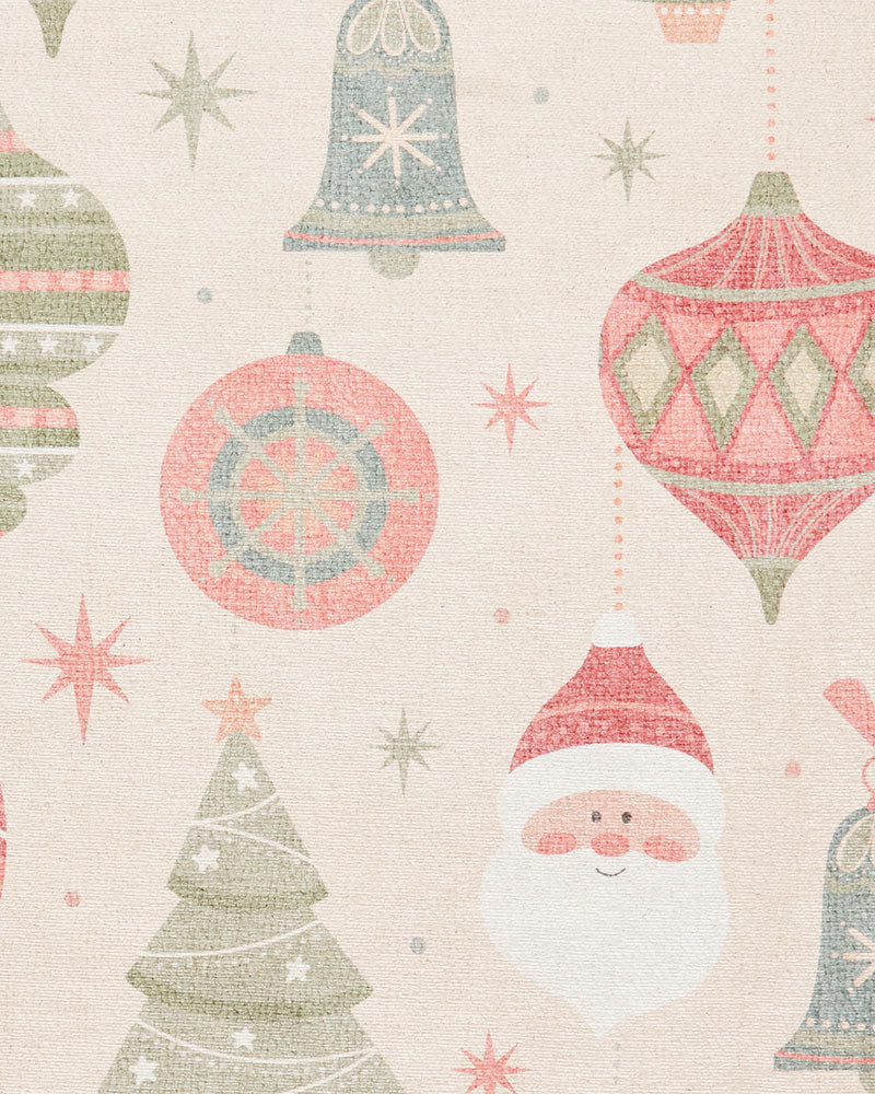 CHRISTMAS BAUBLES WASHABLE BAUBLES RUNNER & MAT SET