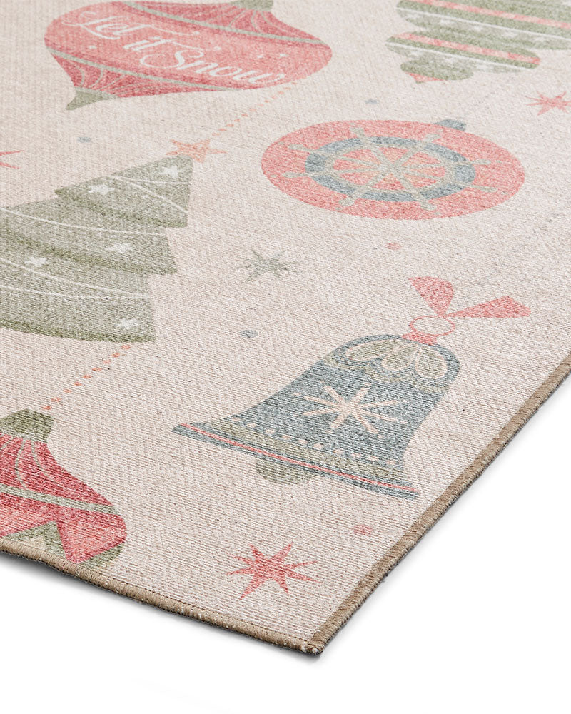 CHRISTMAS BAUBLES WASHABLE BAUBLES RUNNER & MAT SET