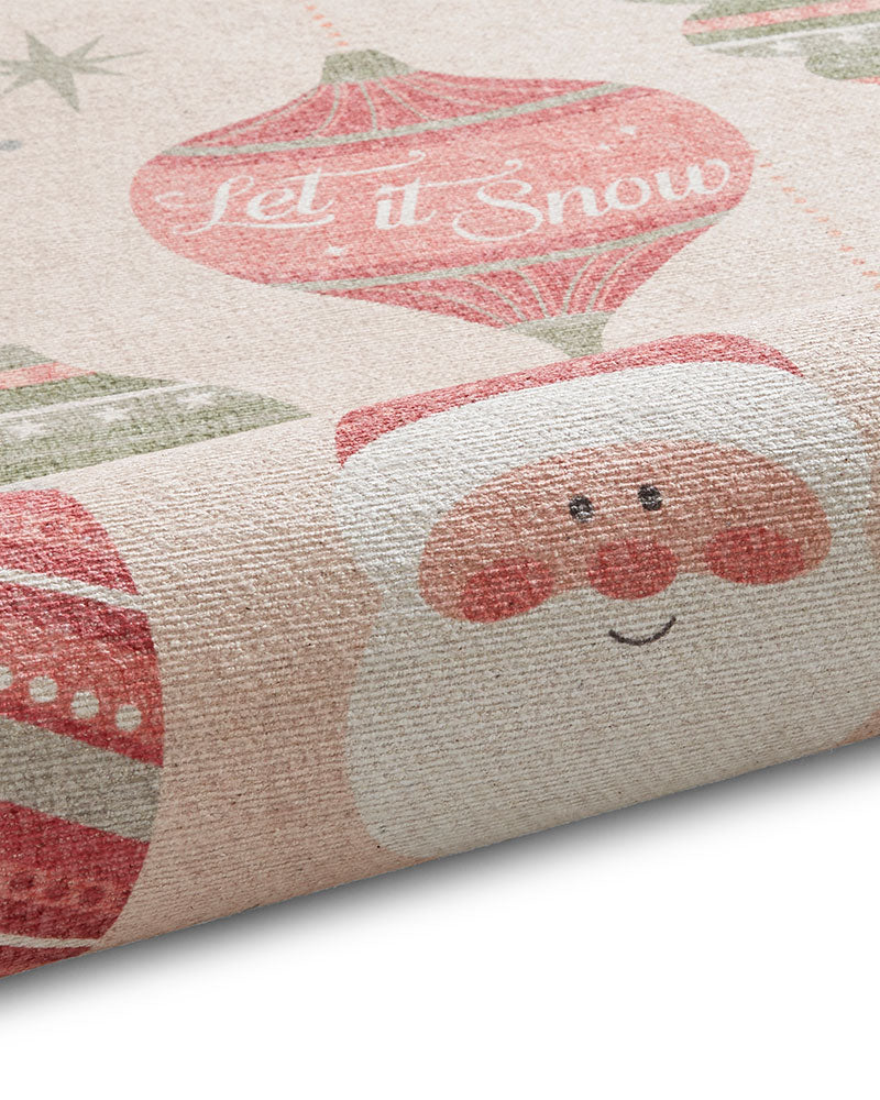 CHRISTMAS BAUBLES WASHABLE BAUBLES RUNNER & MAT SET