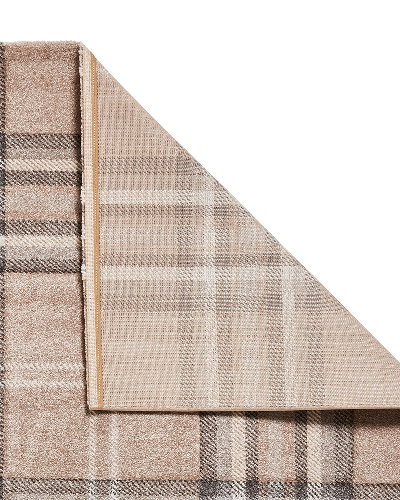 CATHERINE LANSFIELD KELSO BEIGE CHECK TARTAN RUG