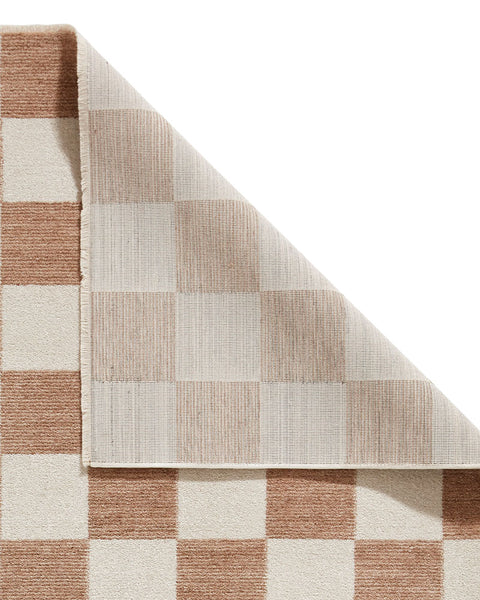 BALTIMORE BEIGE 66618 MODERN CHECKERBOARD RUG