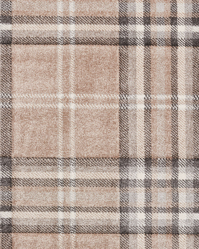 CATHERINE LANSFIELD KELSO BEIGE CHECK TARTAN RUG