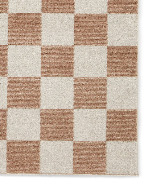 BALTIMORE BEIGE 66618 MODERN CHECKERBOARD RUG