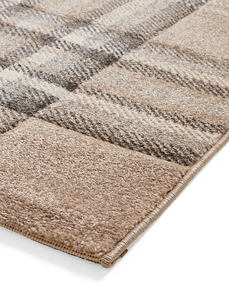 CATHERINE LANSFIELD KELSO BEIGE CHECK TARTAN RUG