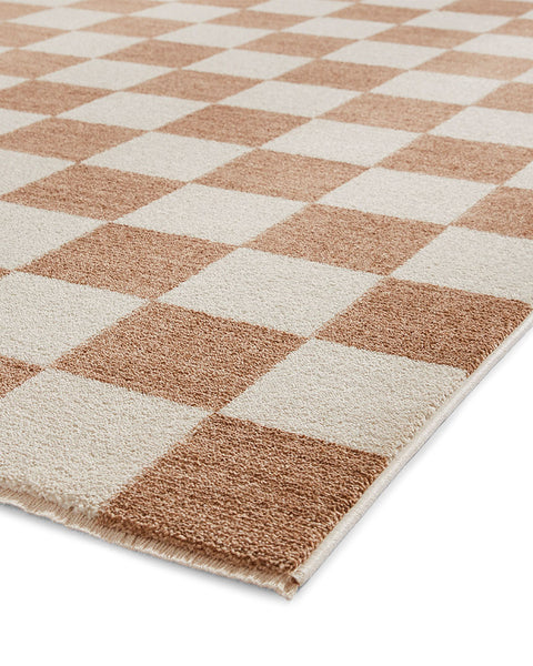 BALTIMORE BEIGE 66618 MODERN CHECKERBOARD RUG