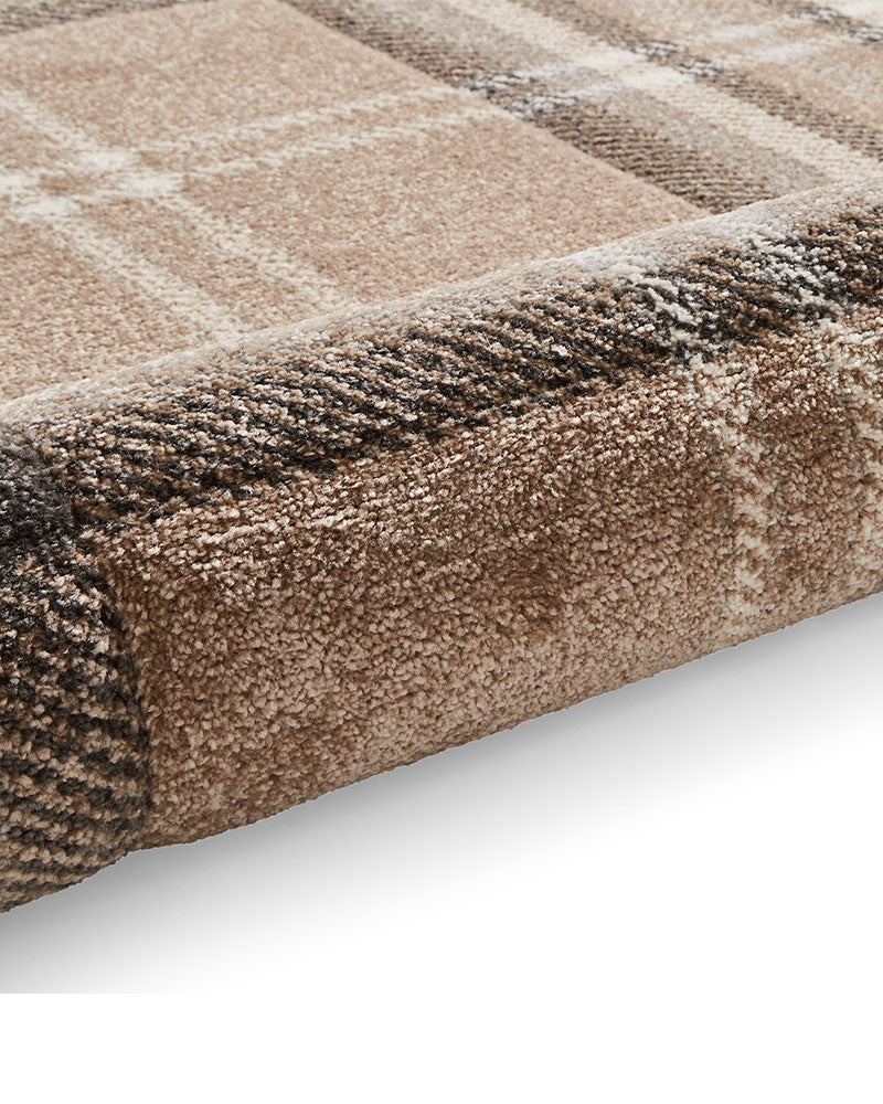 CATHERINE LANSFIELD KELSO BEIGE CHECK TARTAN RUG