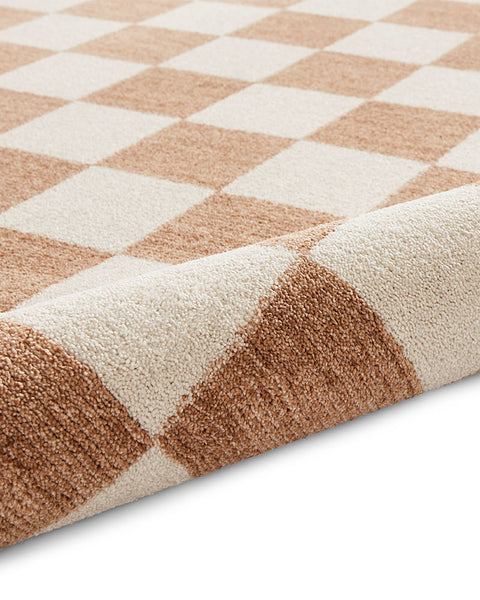 BALTIMORE BEIGE 66618 MODERN CHECKERBOARD RUG