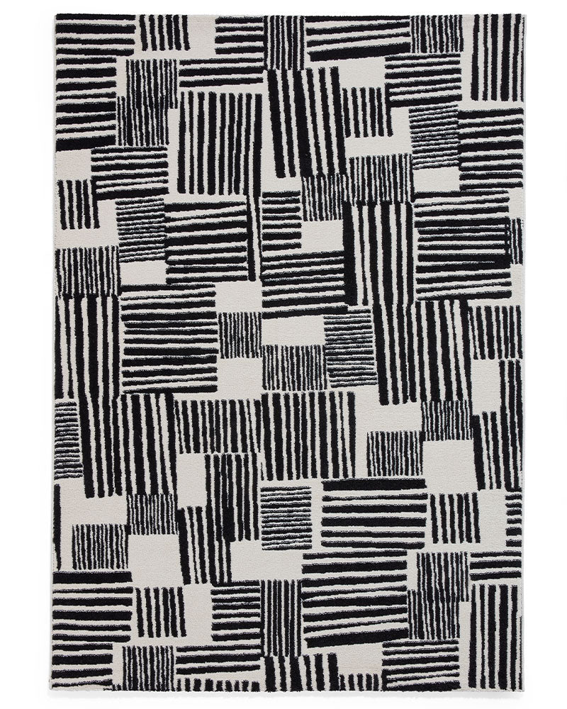 CATHERINE LANSFIELD BLOCKS BLACK & WHITE MONO RUG