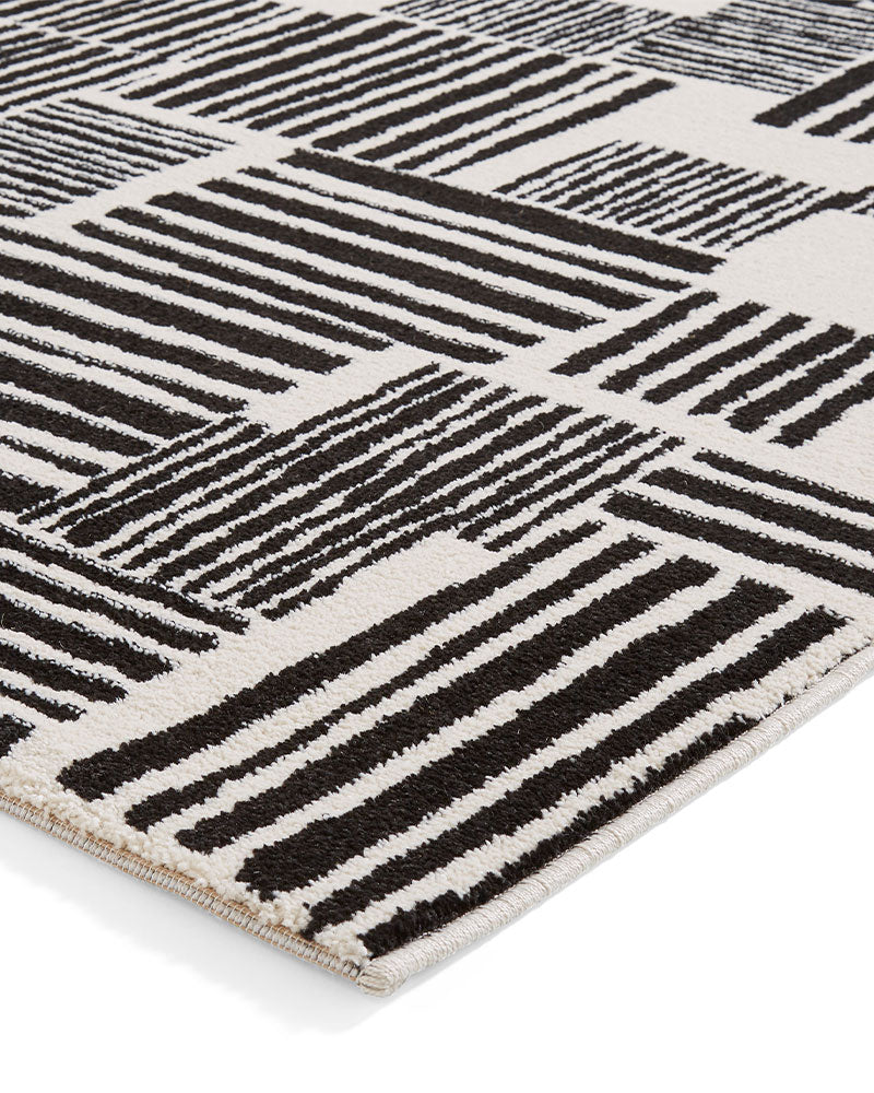 CATHERINE LANSFIELD BLOCKS BLACK & WHITE MONO RUG