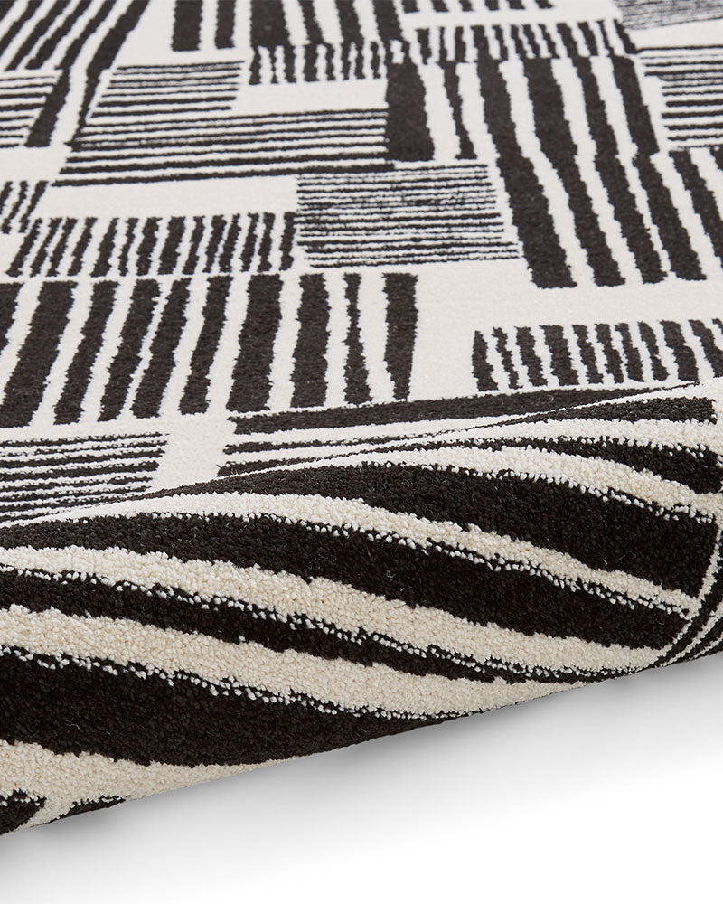 CATHERINE LANSFIELD BLOCKS BLACK & WHITE MONO RUG