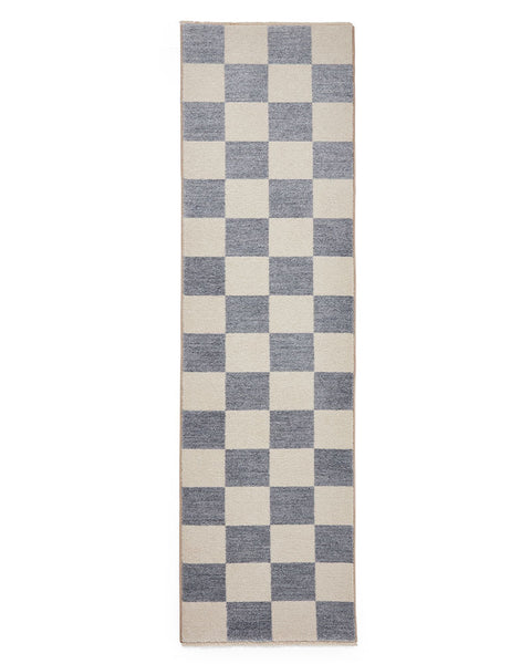 BALTIMORE BLUE 66618 MODERN CHECKERBOARD RUG