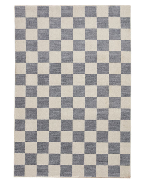 BALTIMORE BLUE 66618 MODERN CHECKERBOARD RUG