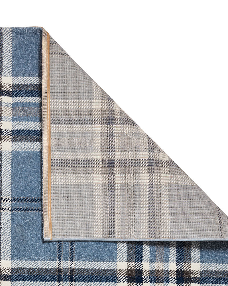 CATHERINE LANSFIELD KELSO BLUE CHECK TARTAN RUG