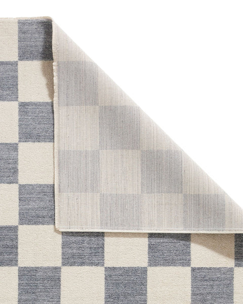 BALTIMORE BLUE 66618 MODERN CHECKERBOARD RUG