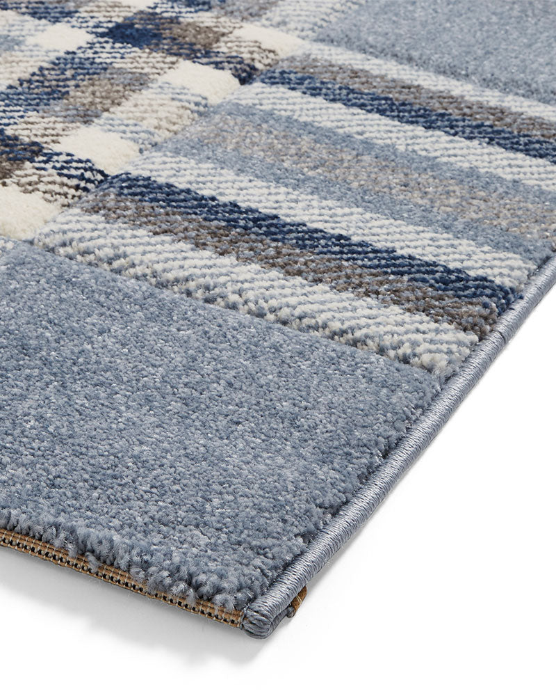 CATHERINE LANSFIELD KELSO BLUE CHECK TARTAN RUG