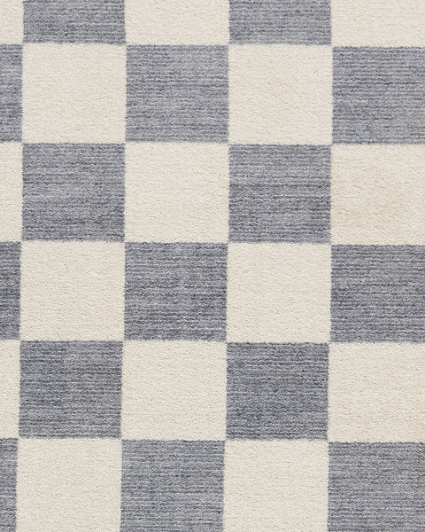 BALTIMORE BLUE 66618 MODERN CHECKERBOARD RUG