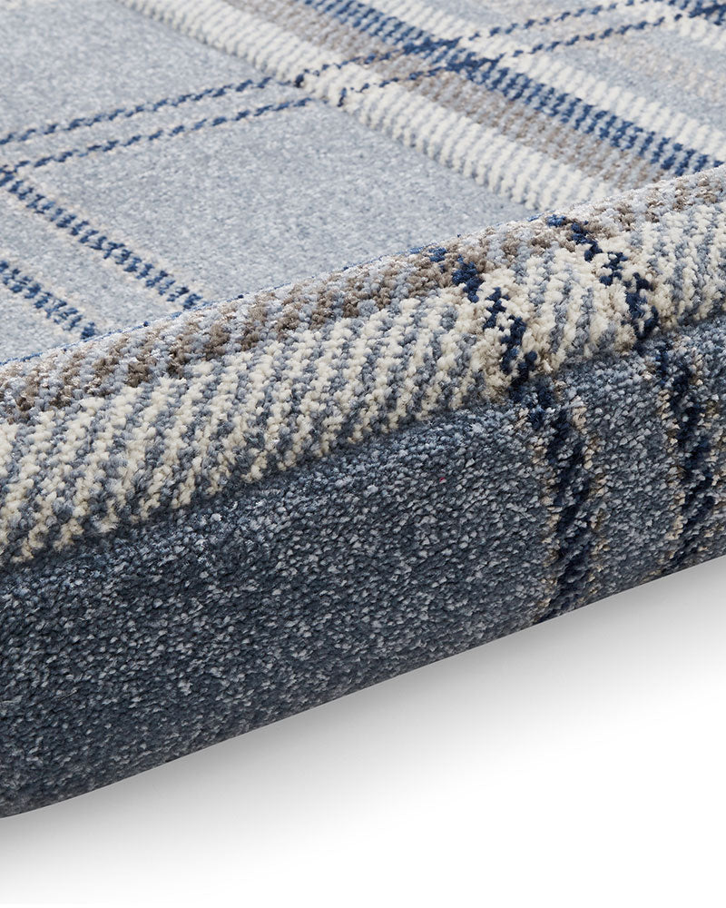 CATHERINE LANSFIELD KELSO BLUE CHECK TARTAN RUG
