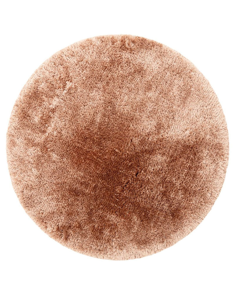 PLUSH LUXURY ULTRA THICK SHAGGY BLUSH ROUND RUG