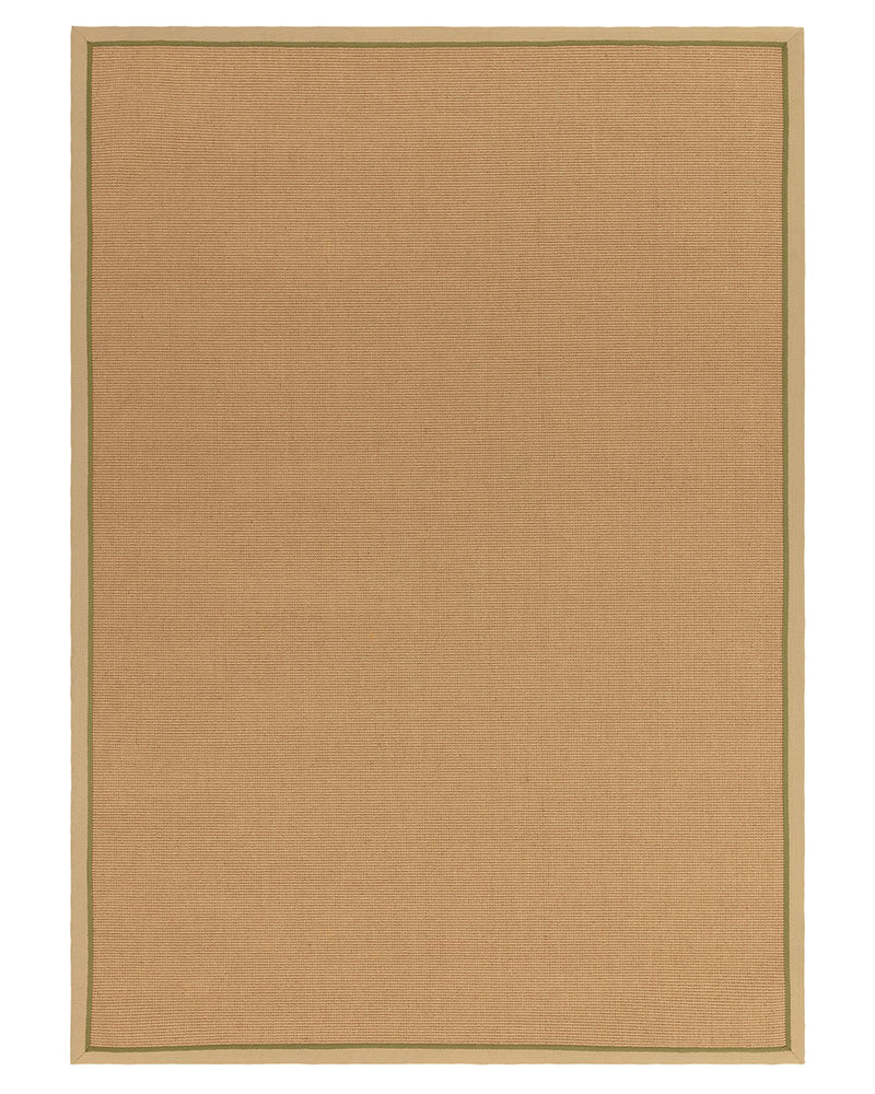 BORDO SISAL BOUCLE WITH LINEN / SAGE GREEN BORDER RUG