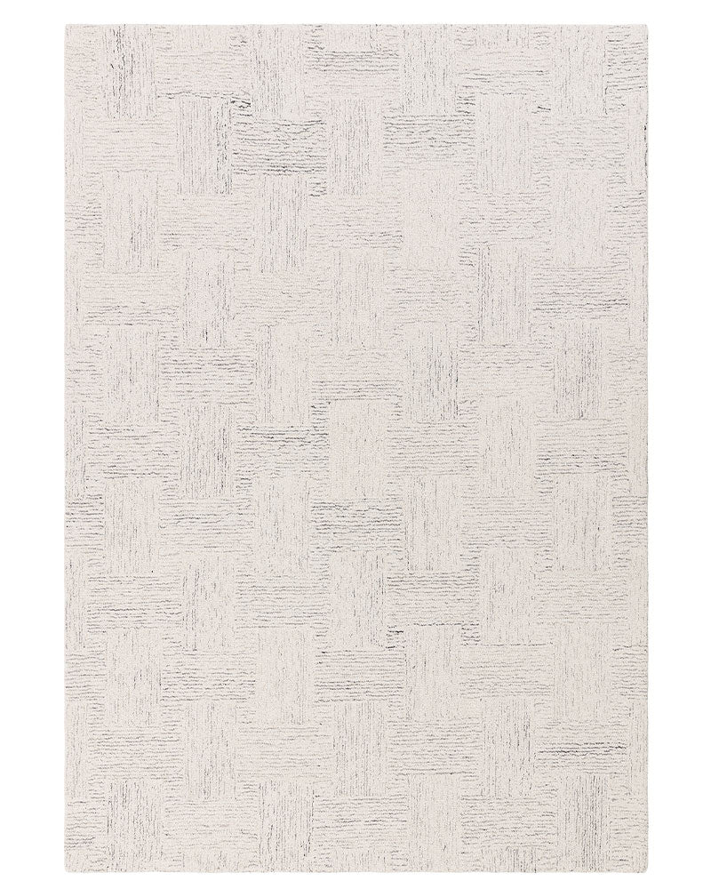 THEODORE HATCH WHITE / BLACK TEXTURED WOOL LOOP RUG