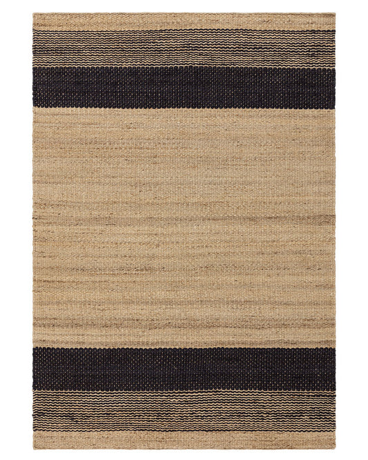 CEDAR NATURAL CHARCOAL STRIPED JUTE RUG