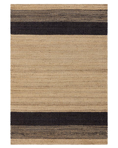 CEDAR NATURAL CHARCOAL STRIPED JUTE RUG