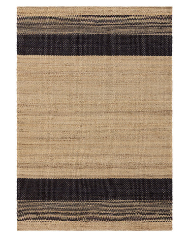 CEDAR NATURAL CHARCOAL STRIPED JUTE RUG