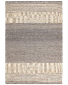 CEDAR NATURAL GREY STRIPED JUTE RUG