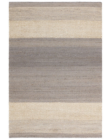 CEDAR NATURAL GREY STRIPED JUTE RUG