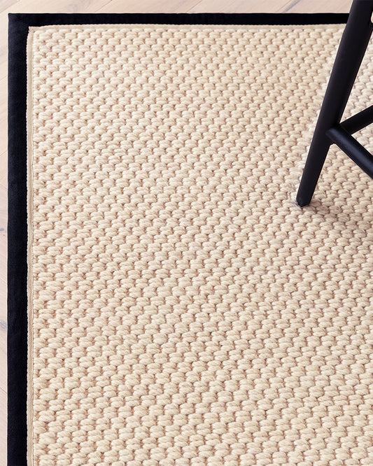 KORRA WOOL & JUTE DOUBLE LOOP WITH CHARCOAL GREY BORDER RUG