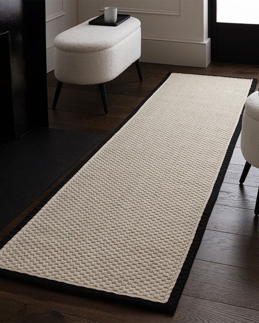 KORRA WOOL & JUTE DOUBLE LOOP WITH CHARCOAL BORDER RUNNER