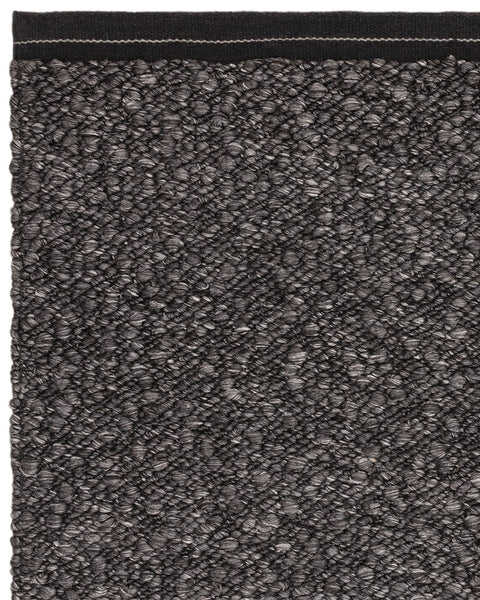 ELM CHARCOAL GREY CHUNKY BOUCLE TEXTURED WOOL MIX RUG