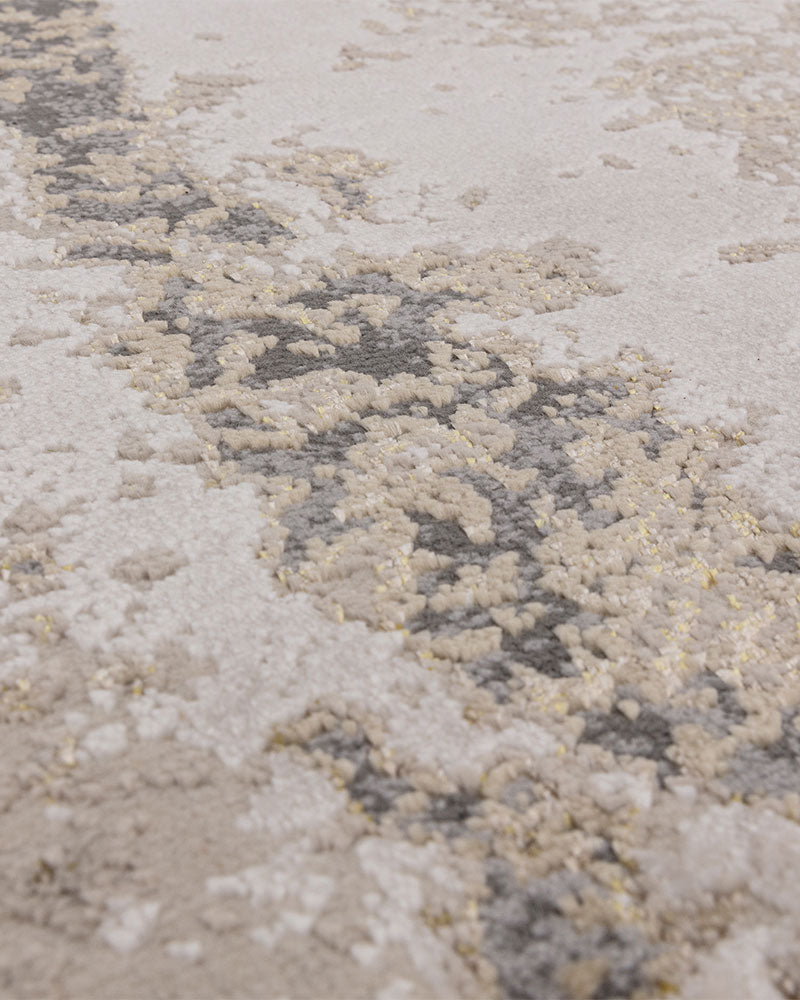 AURORA AU24 CLIFF GOLD GREY METALLIC ABSTRACT RUG
