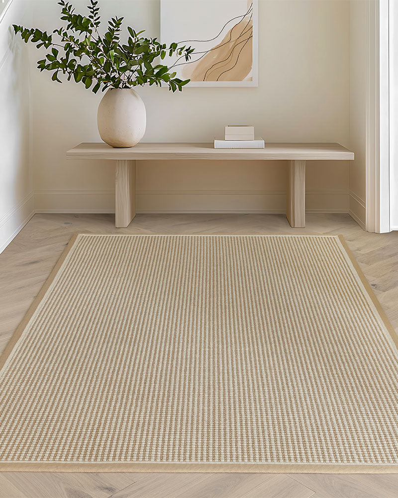 KORRA WOOL & JUTE SINGLE LOOP WITH LINEN BORDER RUG