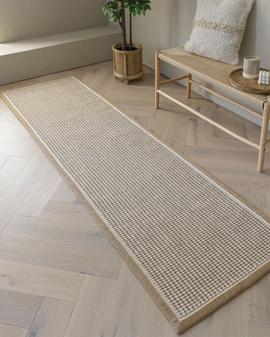KORRA WOOL & JUTE SINGLE LOOP WITH LINEN BORDER RUNNER