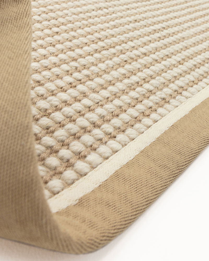 KORRA WOOL & JUTE SINGLE LOOP WITH LINEN BORDER RUNNER