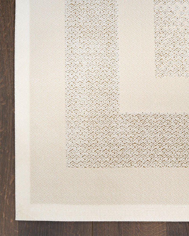 DKNY GRAND STREET DK002 GRN05 IVORY TAUPE BORDER RUG
