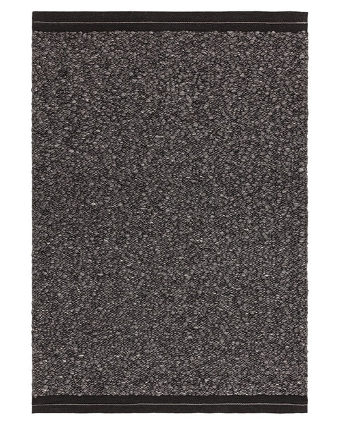 ELM CHARCOAL GREY CHUNKY BOUCLE TEXTURED WOOL MIX RUG