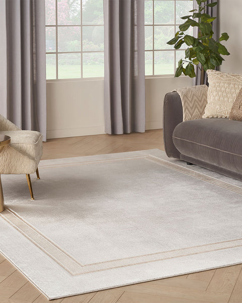 GLITZ GLZ08 BORDER RUG IVORY GOLD