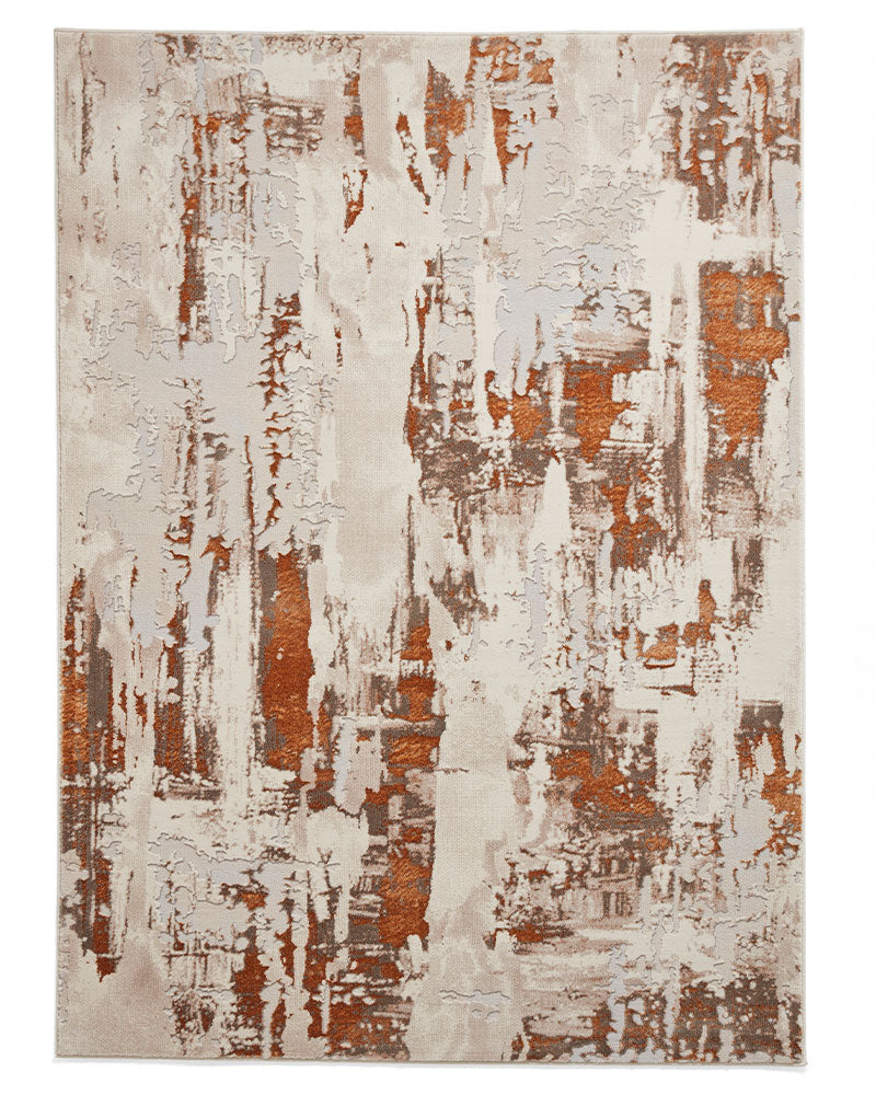 APOLLO GR579 BRONZE GREY METALLIC ABSTRACT RUG