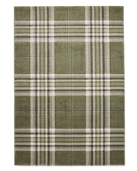CATHERINE LANSFIELD KELSO SAGE GREEN CHECK TARTAN RUG