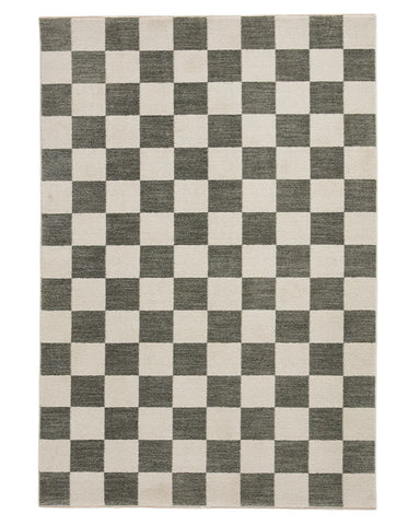 BALTIMORE GREEN 66618 MODERN CHECKERBOARD RUG