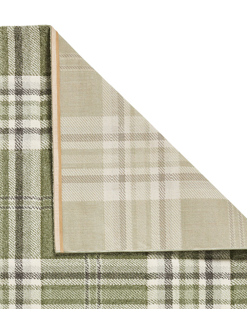 CATHERINE LANSFIELD KELSO SAGE GREEN CHECK TARTAN RUG