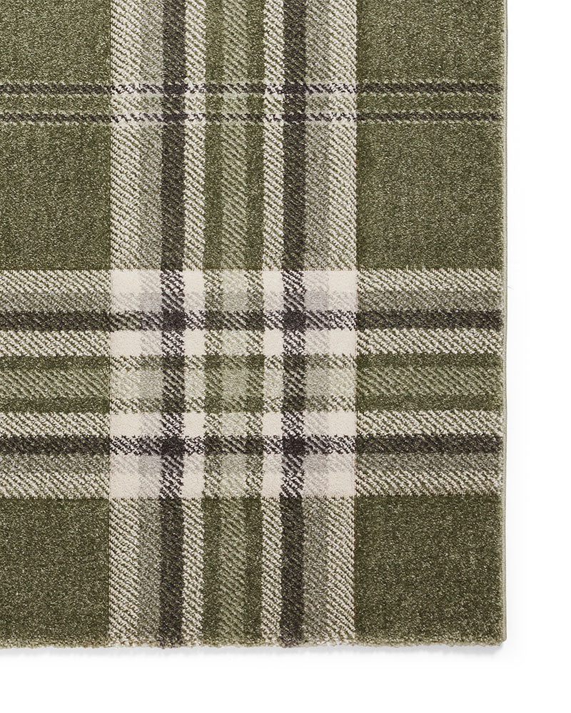 CATHERINE LANSFIELD KELSO SAGE GREEN CHECK TARTAN RUG